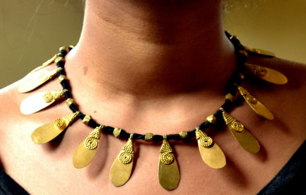 Brass and rope neck piece - simple